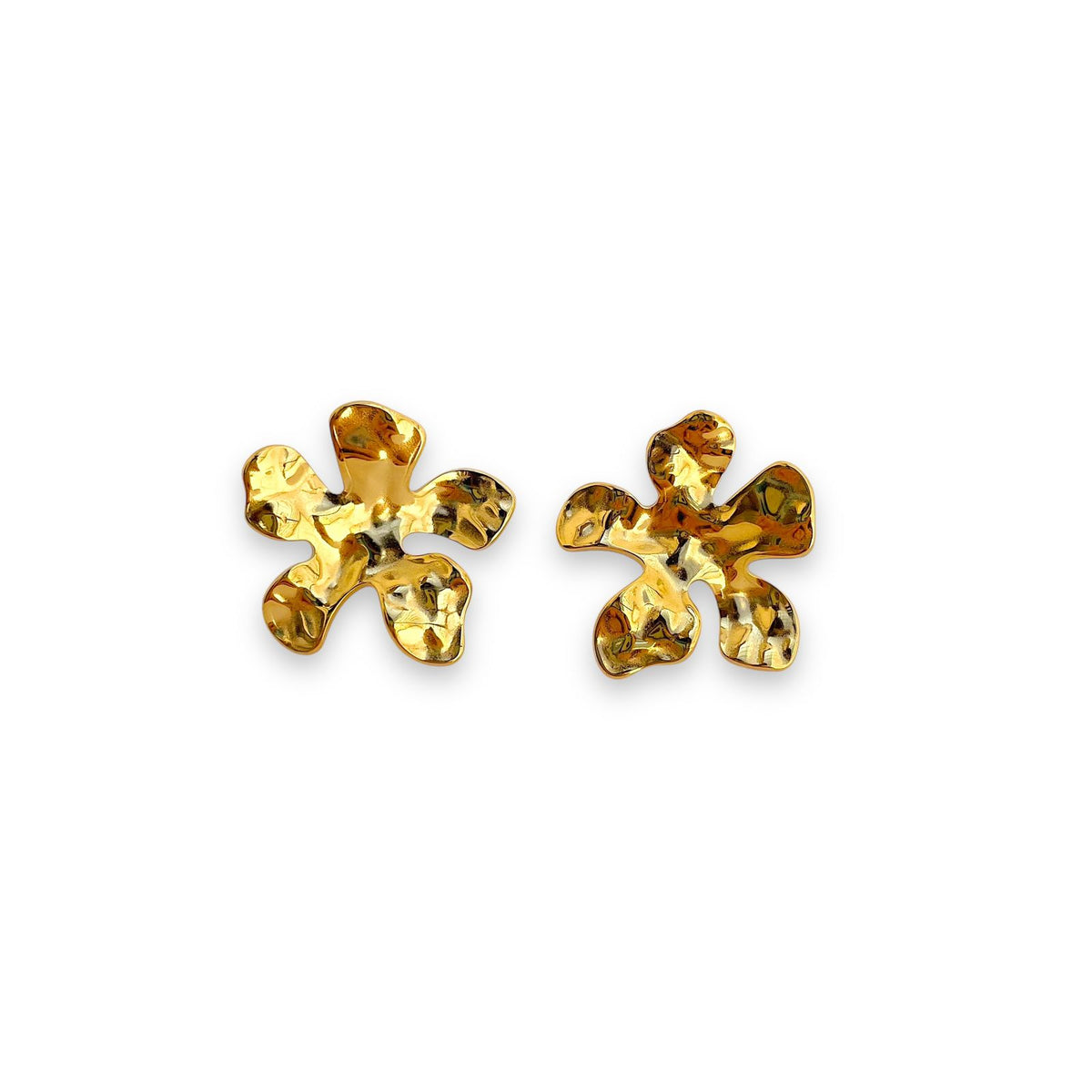 Golden Flower Hoops